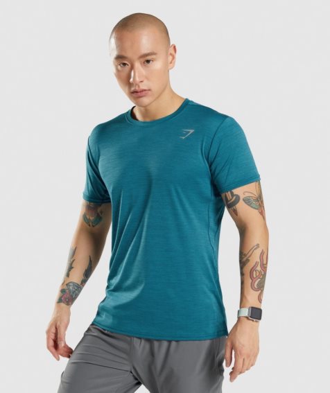 Men's Gymshark Speed T-Shirts Turquoise | NZ 5DQKWY